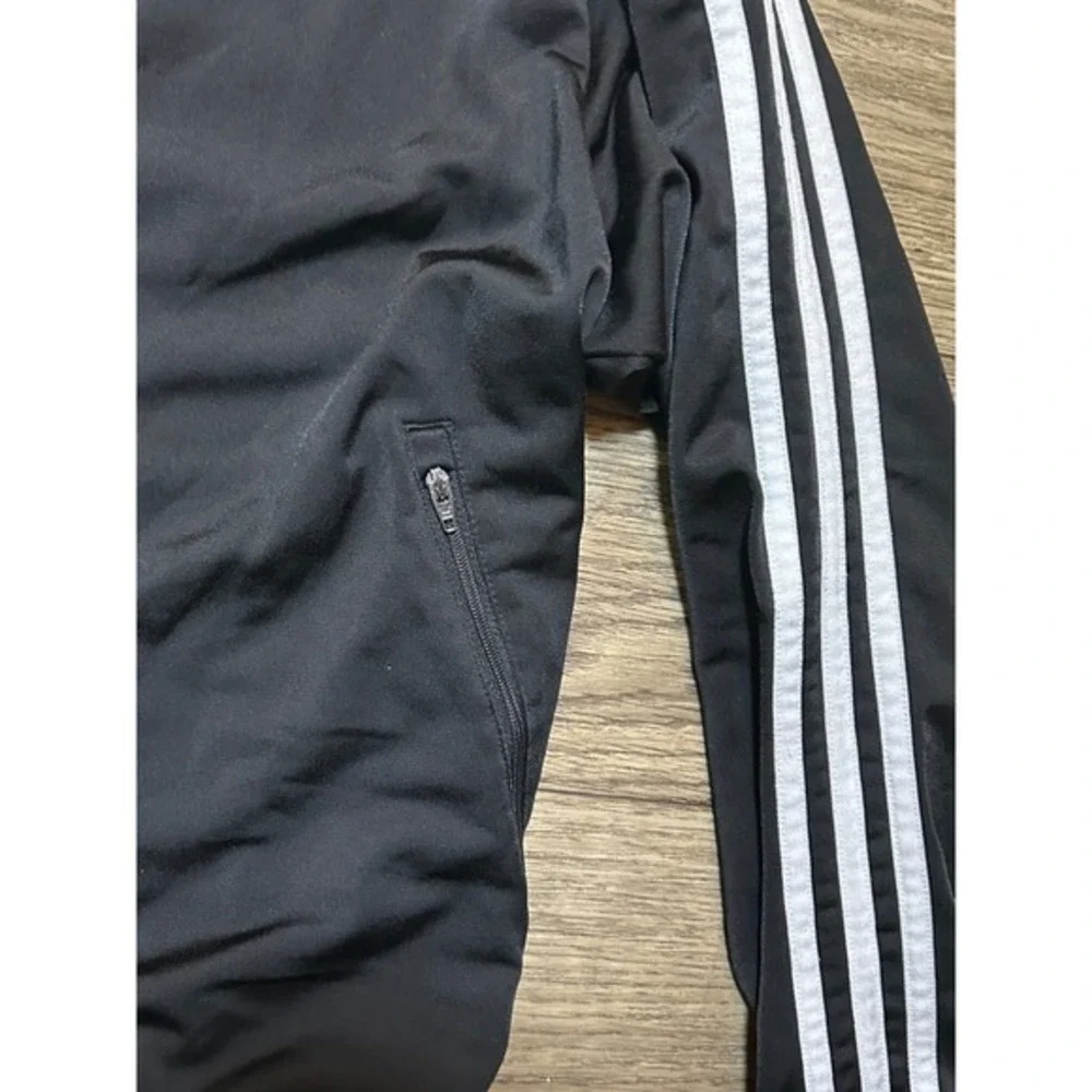 Adidas‎ Track Jacket Black White Stripes Full Zip Logo Athletic Unisex Size L